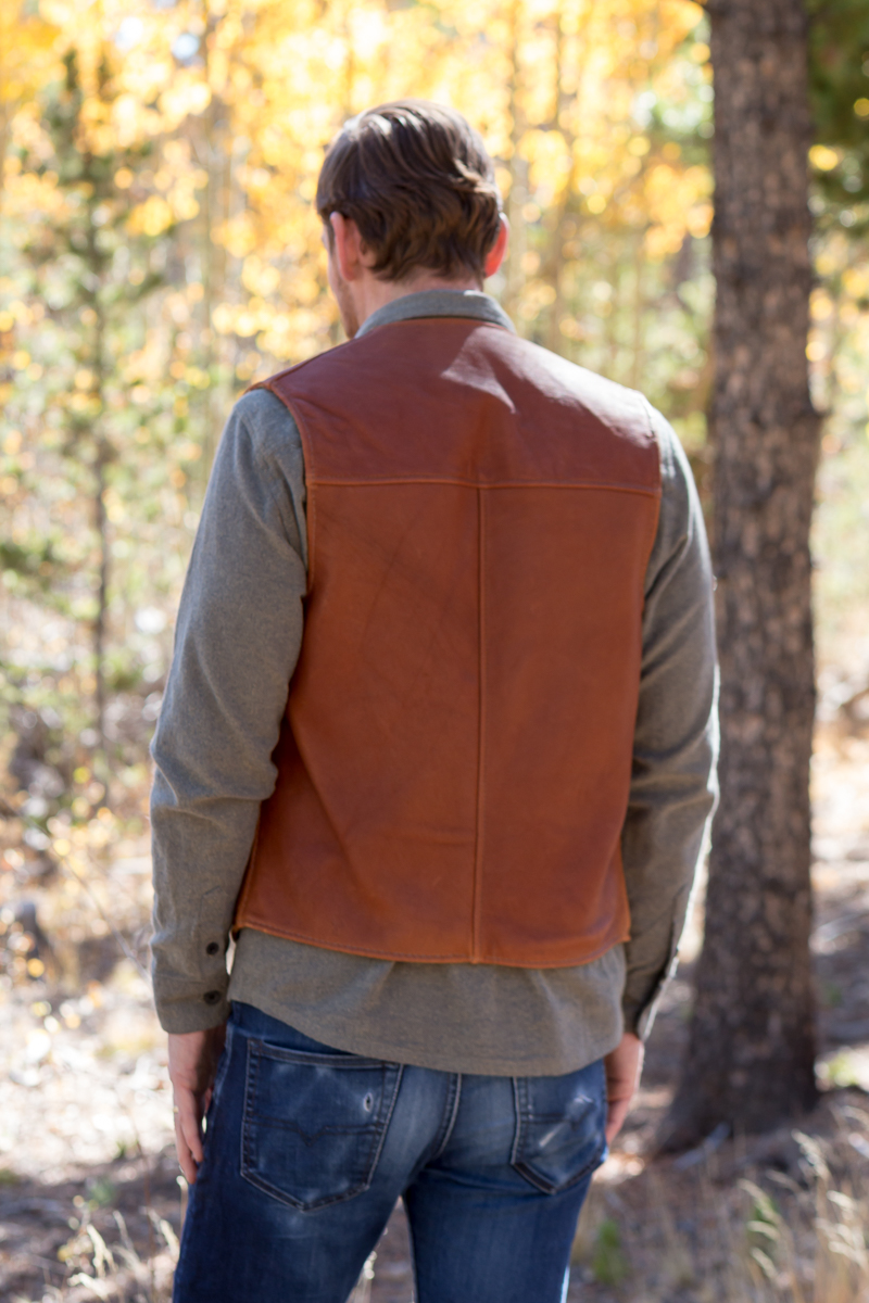 Men's Elkskin Vest Handmade Sheepskin OuterwearThe Sheepherder
