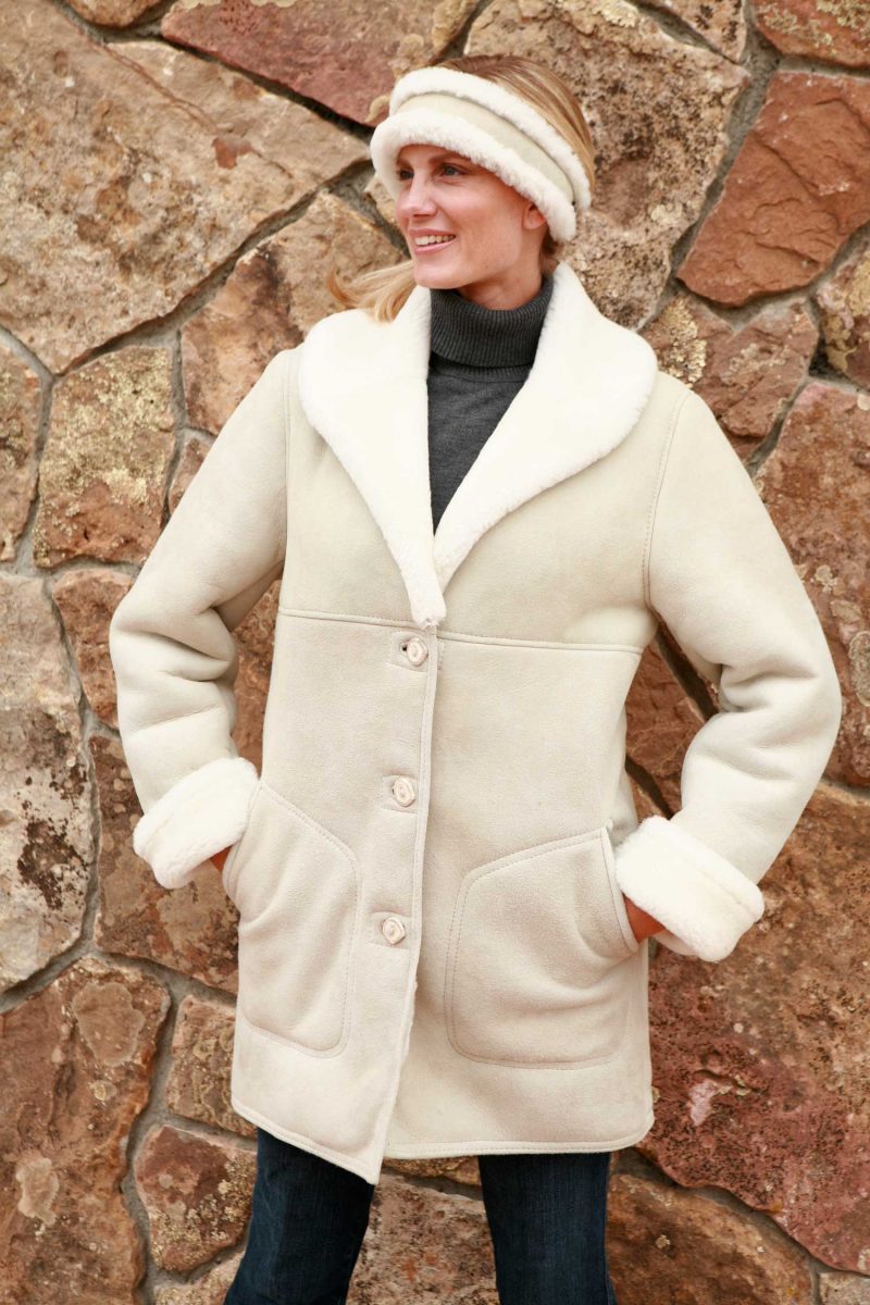 Ladies shearling outlet coats and jackets