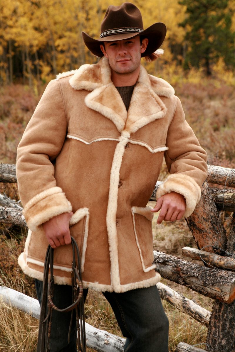 Mens Western Best Sale Shearling Coat